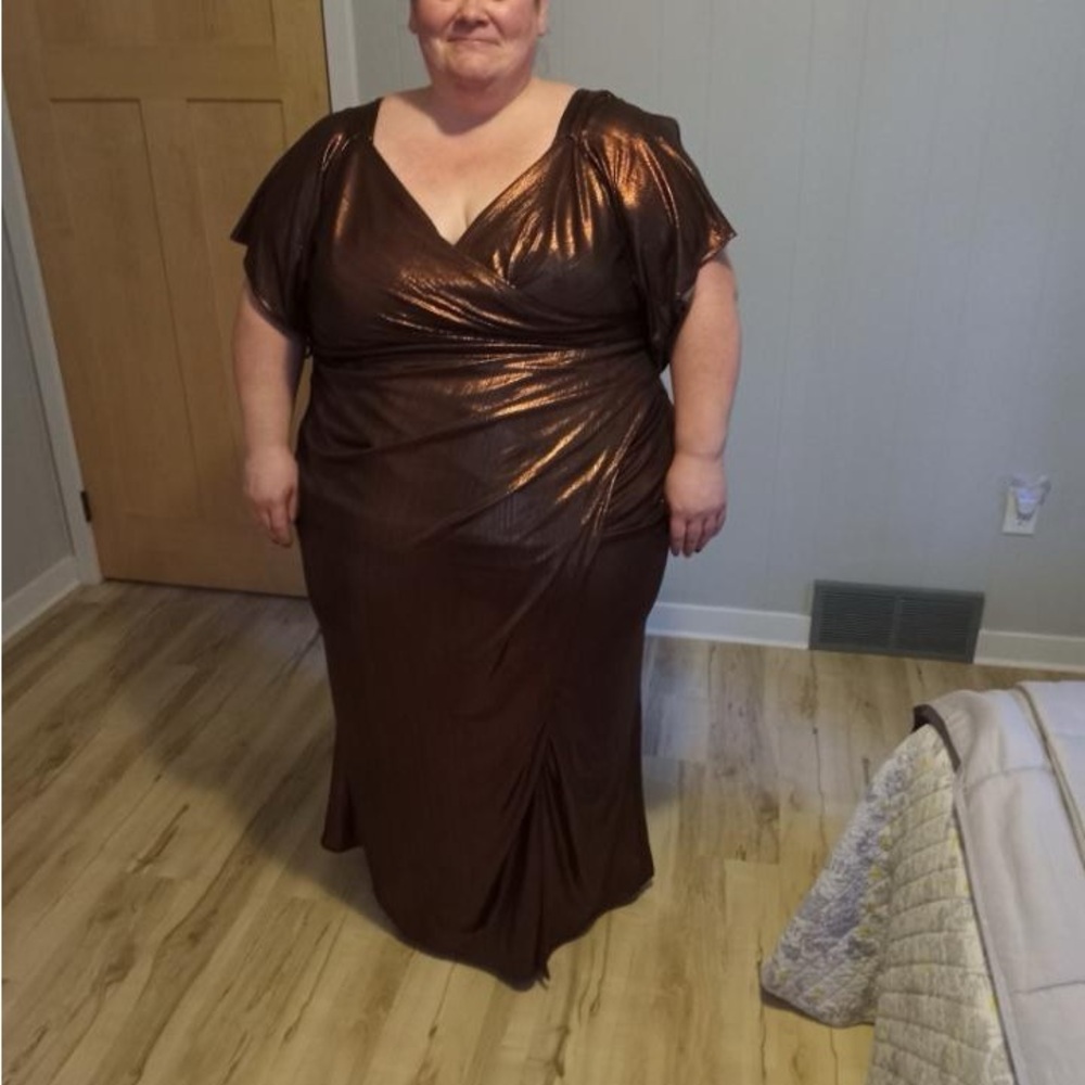 Brown Flutter Sleeve Maxi Dress for Weddings